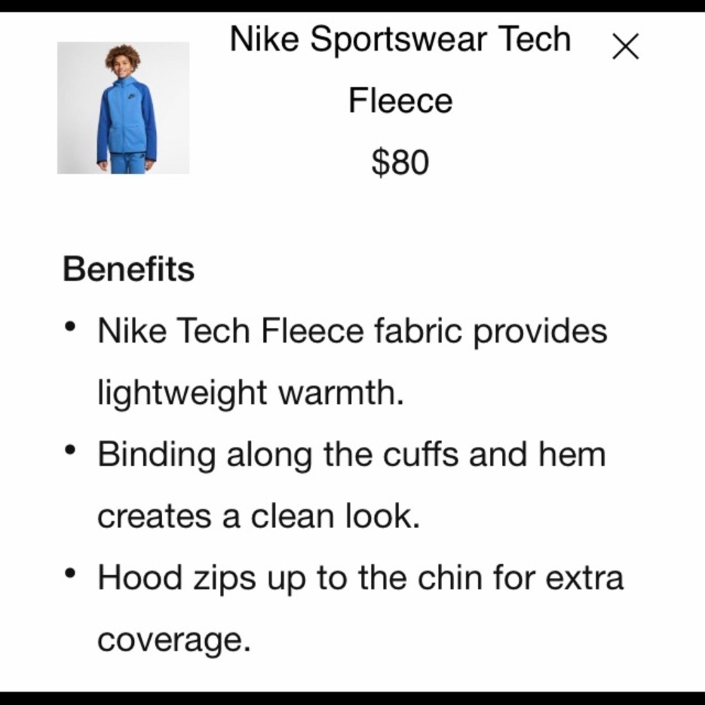 Nike Boys’ Tech Pack Tech Fleece Full Zip Hoodie - Picture 5 of 7